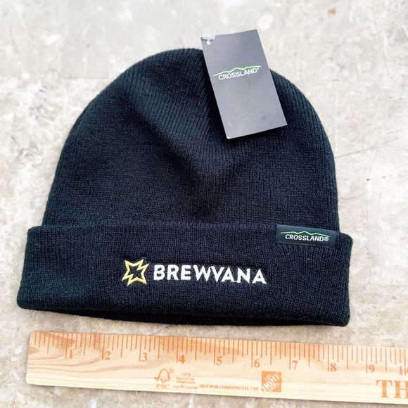 Share NEW Crossland Brewvana Black Beanie Knit Hat Ski/Winter OS NWT - Picture 3 of 4